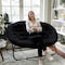 Flash Furniture Eleanor 56-in Portable Folding Double Saucer Chair in Black Faux Fur w/a Black Steel Frame FV-FDS-001-BK-BK-GG - alternate 10
